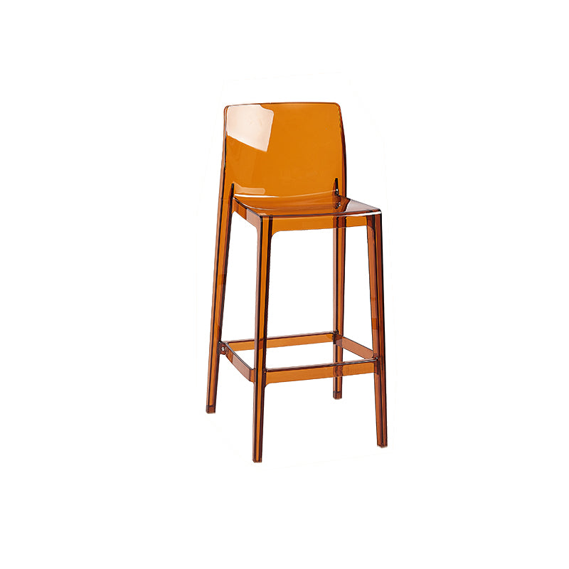 Modern Armless Backrest Counter Stool Acrylic Cashier Bar Stool with Pedal