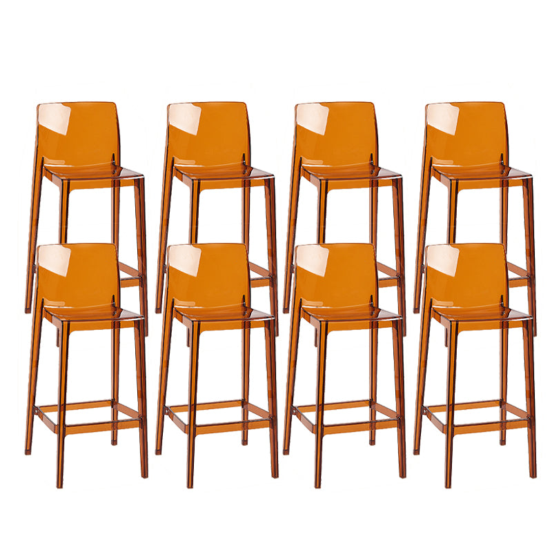 Modern Armless Backrest Counter Stool Acrylic Cashier Bar Stool with Pedal
