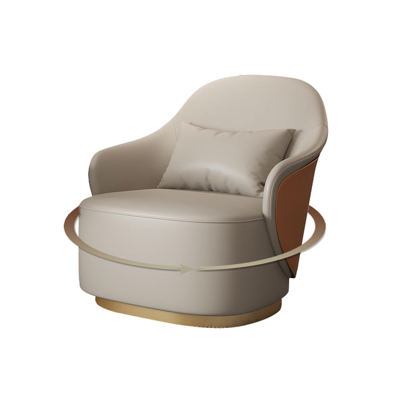 Grey Lounge Chair Arms Included Barrel Chair for Living Room