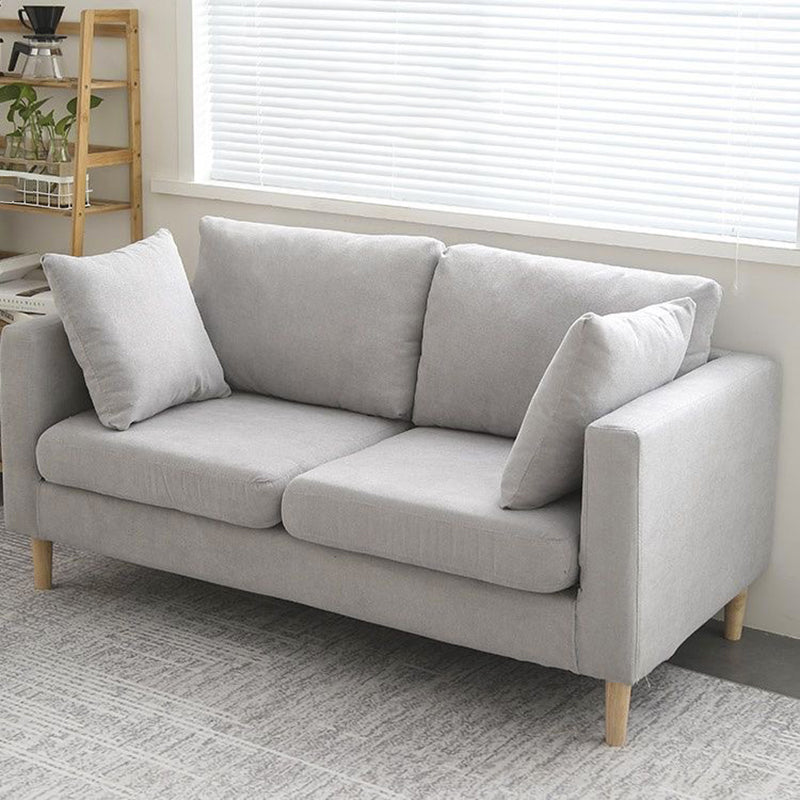 Scandinavian 24.4" Wide Pillows Back Loveseat Square Arm Convertible Sofa