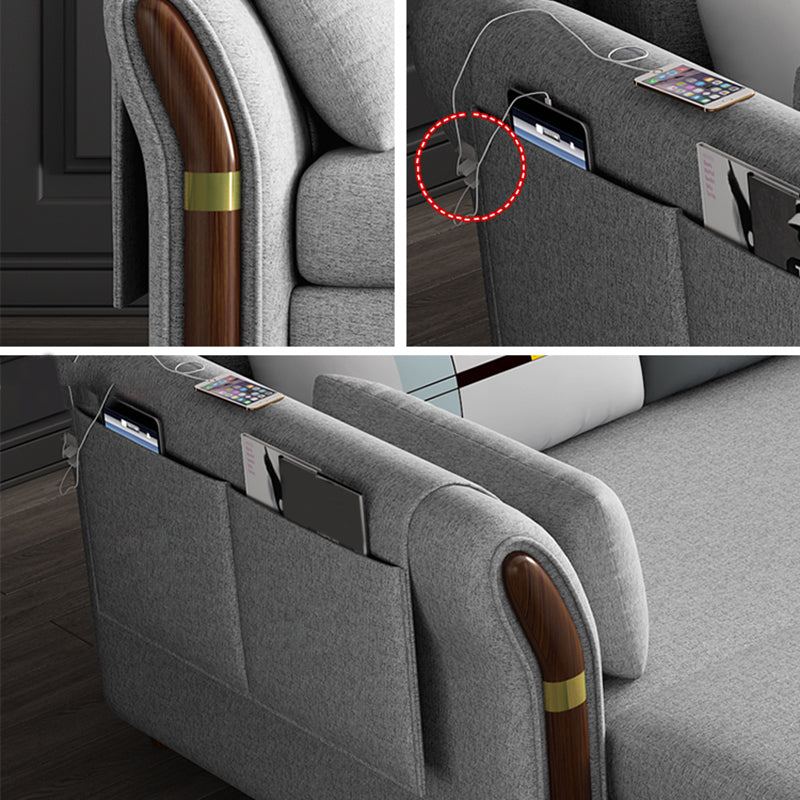 Foldable Glam Sleeper Sofa Flared Arms Convertible Sofas with Storage