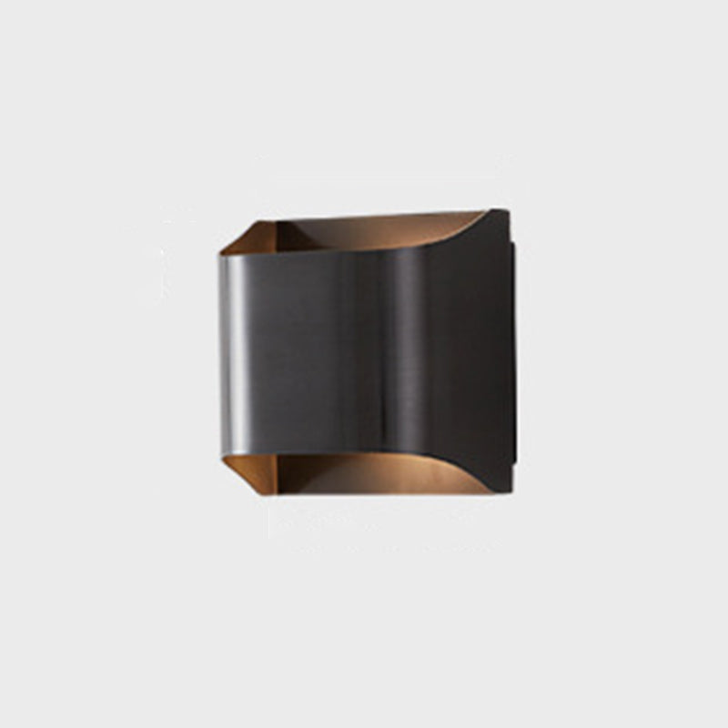 Contemporary 1/2-Light Golden/Black Wall Mounted Sconce Shaded Metal Wall Light