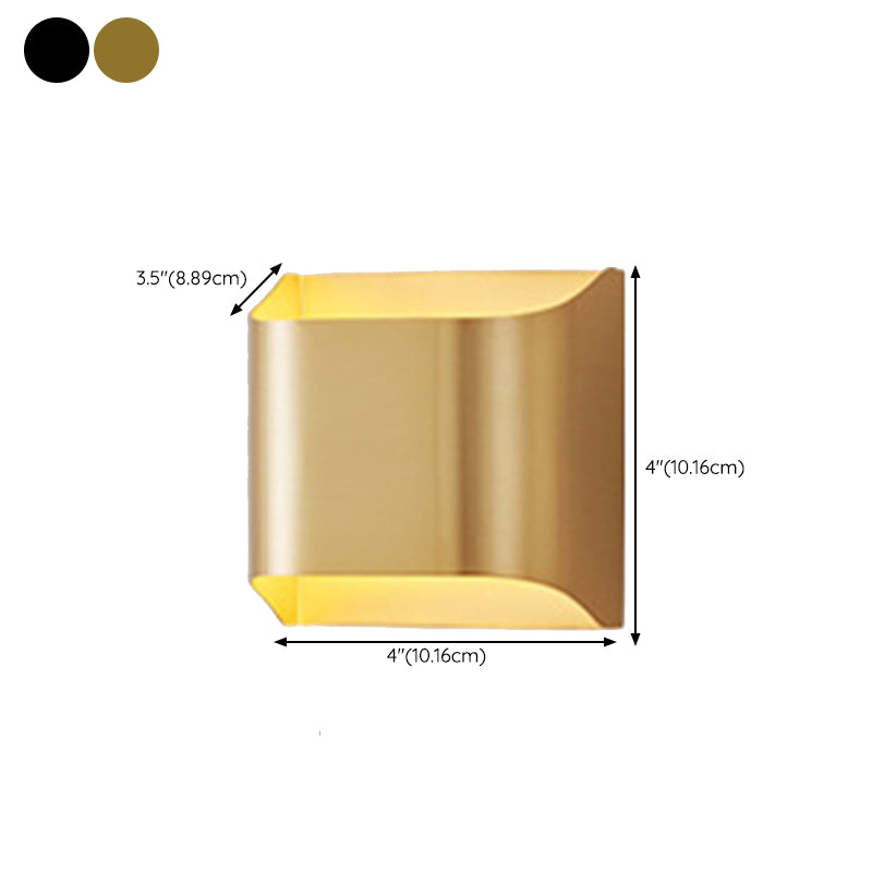 Contemporary 1/2-Light Golden/Black Wall Mounted Sconce Shaded Metal Wall Light