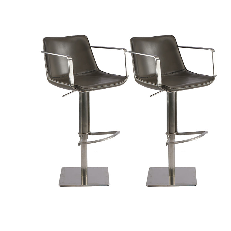 Modern Upholstered Counter Stool Bar-height Bar Stool with Footrest