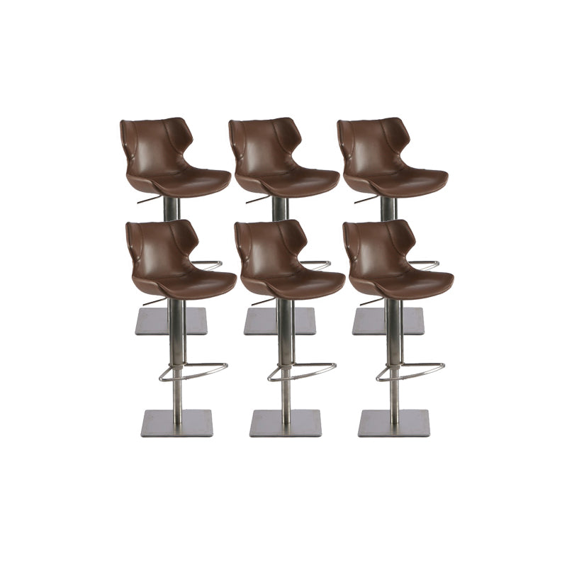 Modern Upholstered Counter Stool Bar-height Bar Stool with Footrest