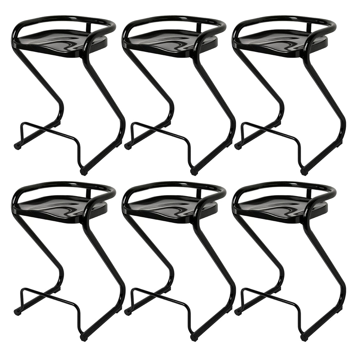 Contoured Seat Dining Stool Low Back Bar Stool with Metal Base