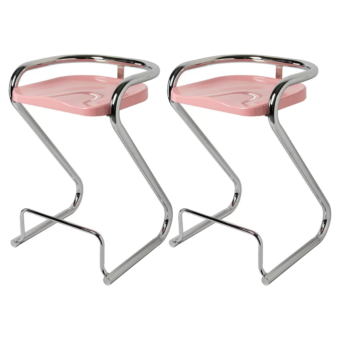 Contoured Seat Dining Stool Low Back Bar Stool with Metal Base