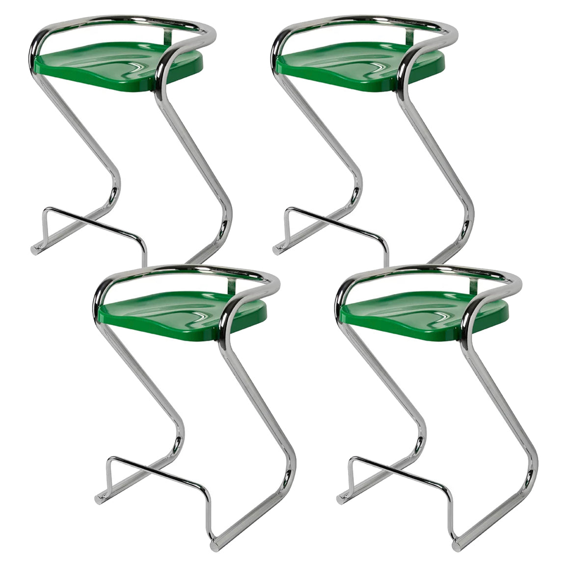 Contoured Seat Dining Stool Low Back Bar Stool with Metal Base