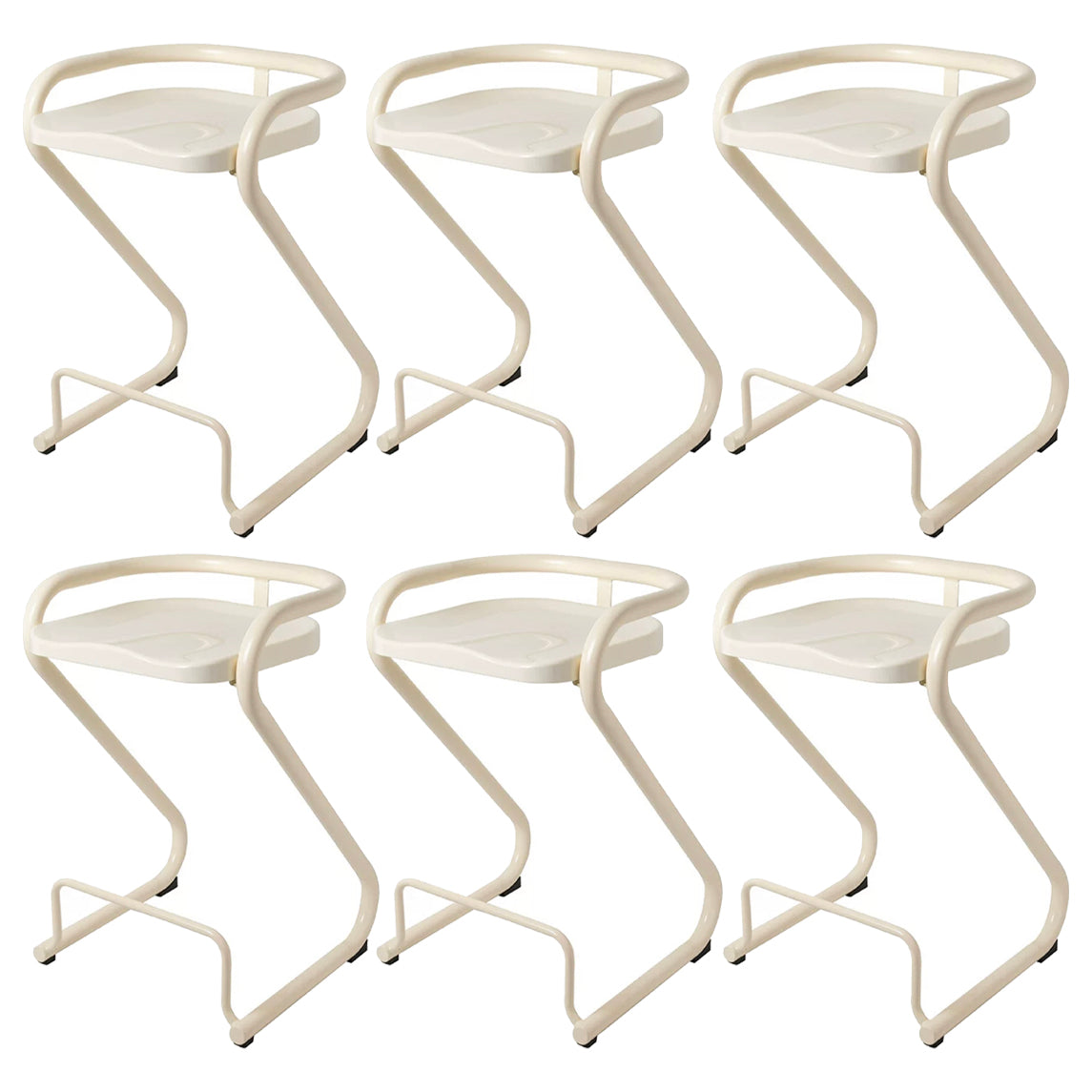 Contoured Seat Dining Stool Low Back Bar Stool with Metal Base