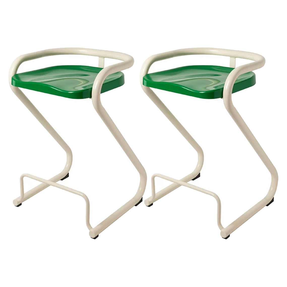 Contoured Seat Dining Stool Low Back Bar Stool with Metal Base