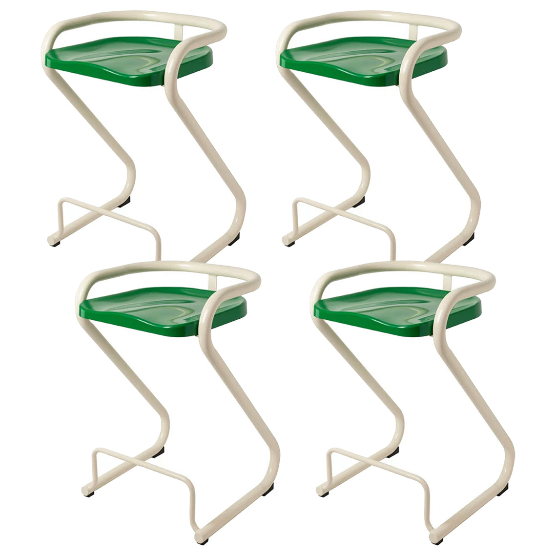 Contoured Seat Dining Stool Low Back Bar Stool with Metal Base