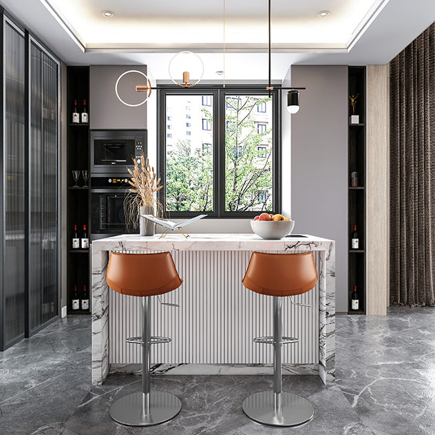 Adjustable Bar Stool Leather Backrest Bar Stools for Living Room