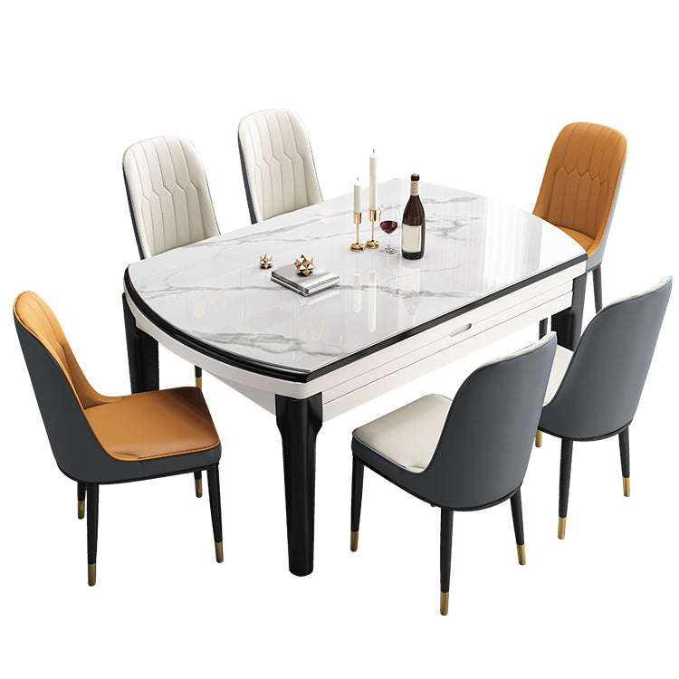 Modern Style Stone Furniture 7/9 Pcs 4 Legs Table with Armless Chair