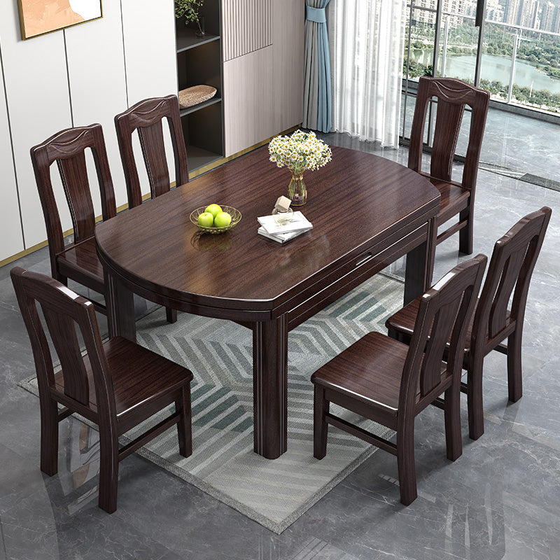 Extendable DiningTable Set 5/7/9 Pieces with Wood Base Kitchen Furniture Set