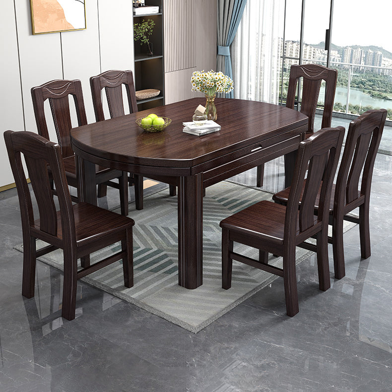 Extendable DiningTable Set 5/7/9 Pieces with Wood Base Kitchen Furniture Set
