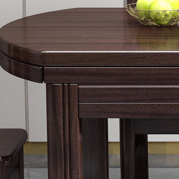 Extendable DiningTable Set 5/7/9 Pieces with Wood Base Kitchen Furniture Set