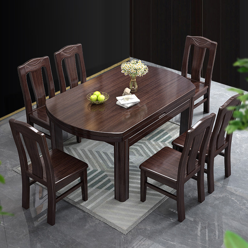 Extendable DiningTable Set 5/7/9 Pieces with Wood Base Kitchen Furniture Set