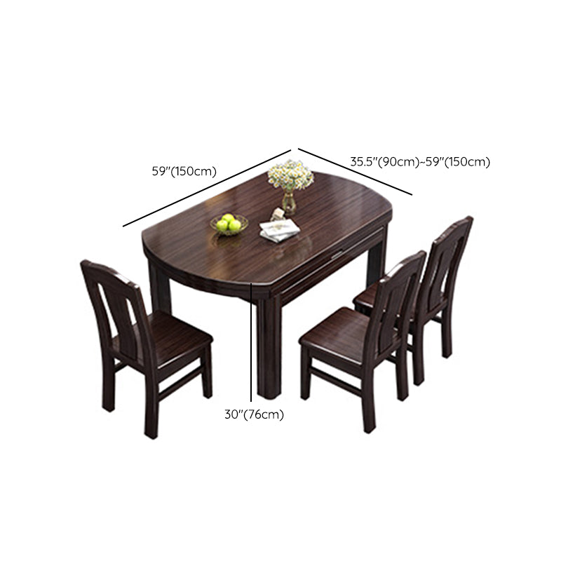 Extendable DiningTable Set 5/7/9 Pieces with Wood Base Kitchen Furniture Set