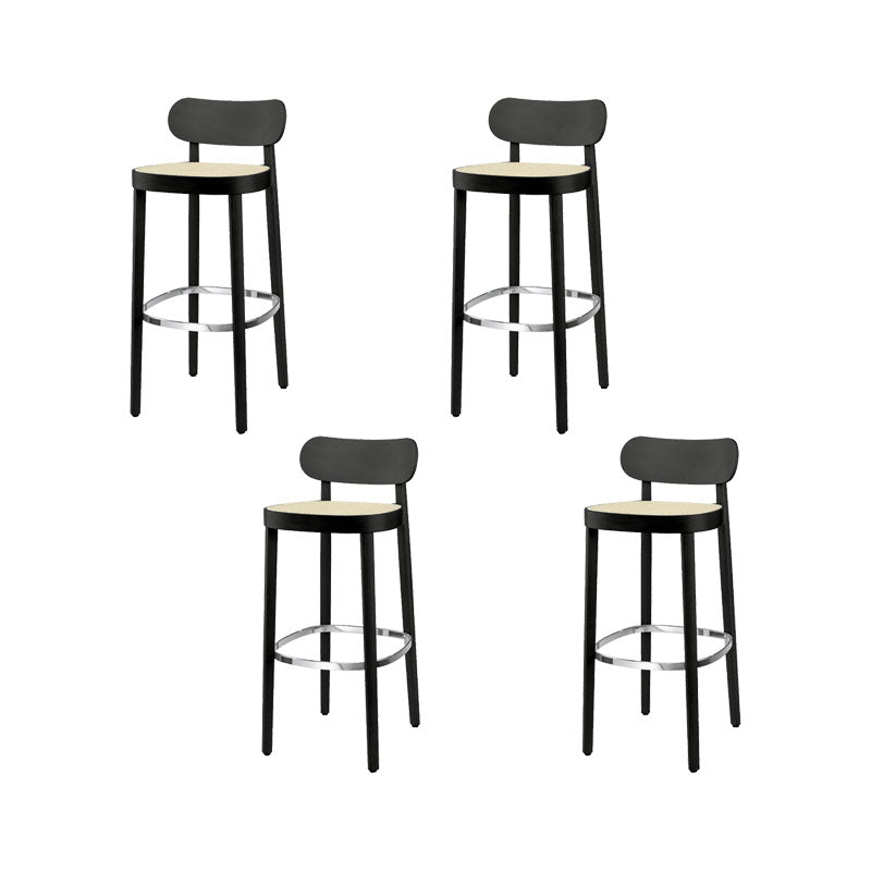 Contemporary Style Wood Counter Chair Footrest Counter Stool for Restaurant