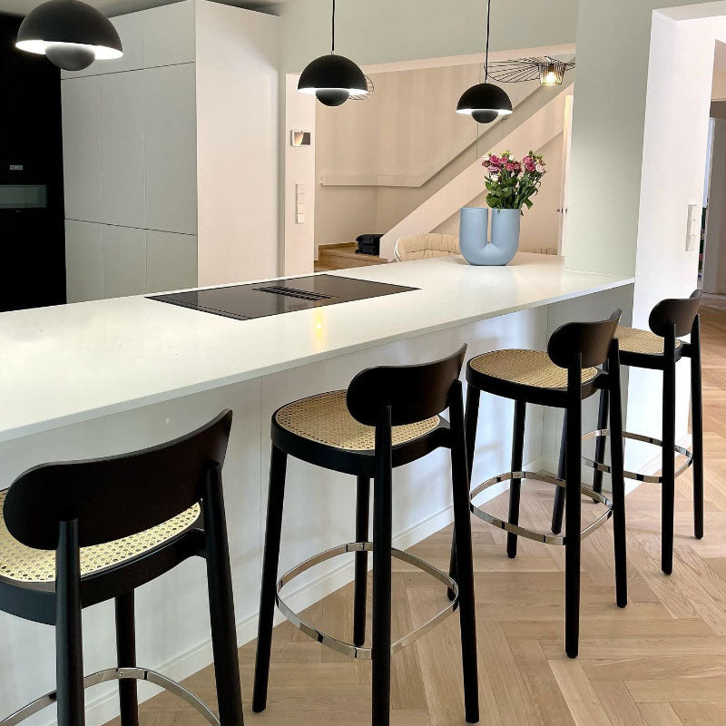 Contemporary Style Wood Counter Chair Footrest Counter Stool for Restaurant