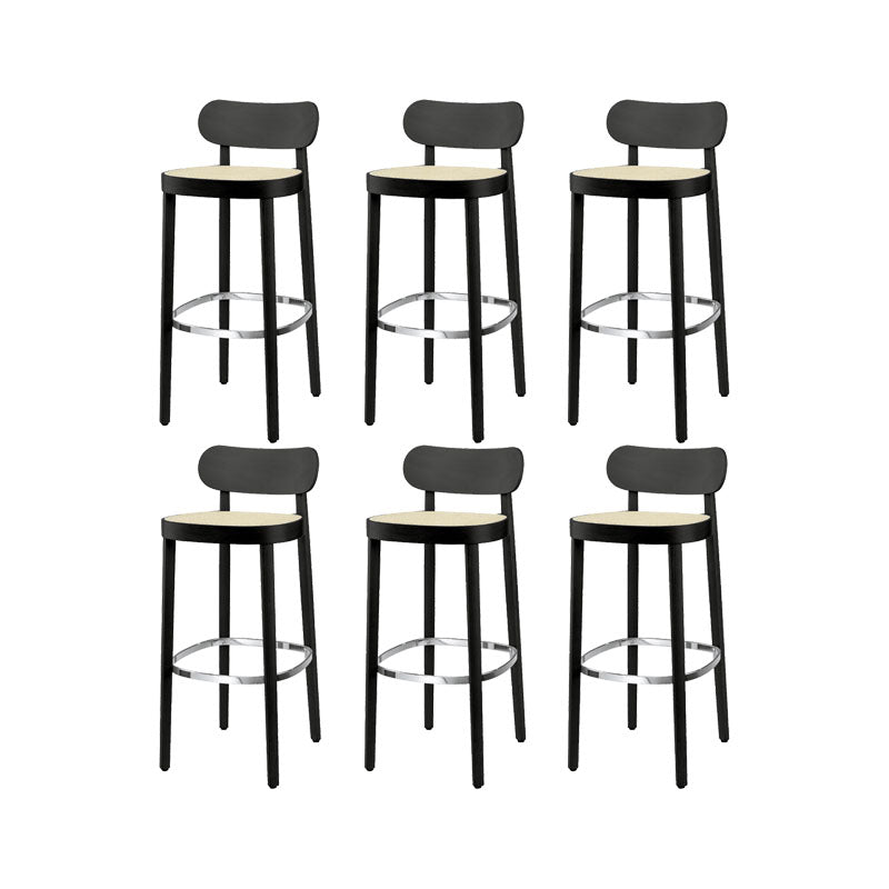 Contemporary Style Wood Counter Chair Footrest Counter Stool for Restaurant