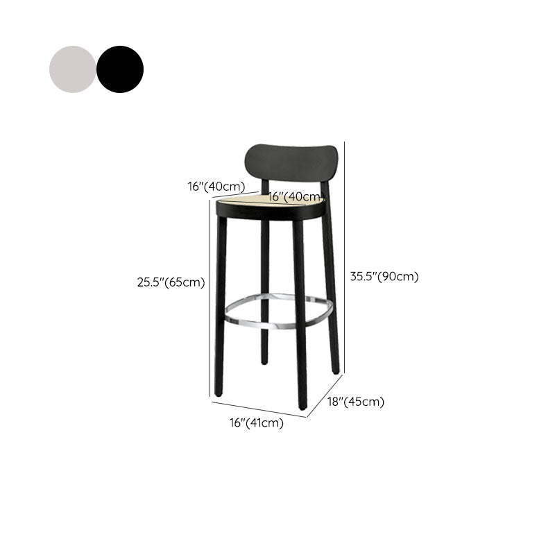 Contemporary Style Wood Counter Chair Footrest Counter Stool for Restaurant