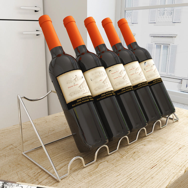 Modern Countertop Bottle Holder Metal Wine Bottle Rack for Home