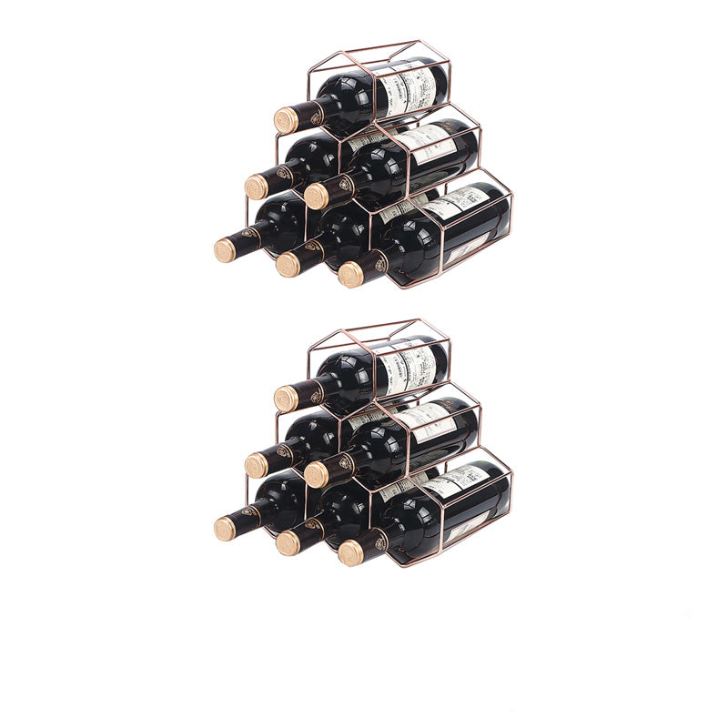 Modern Countertop Bottle Holder Metal Wine Bottle Rack for Home