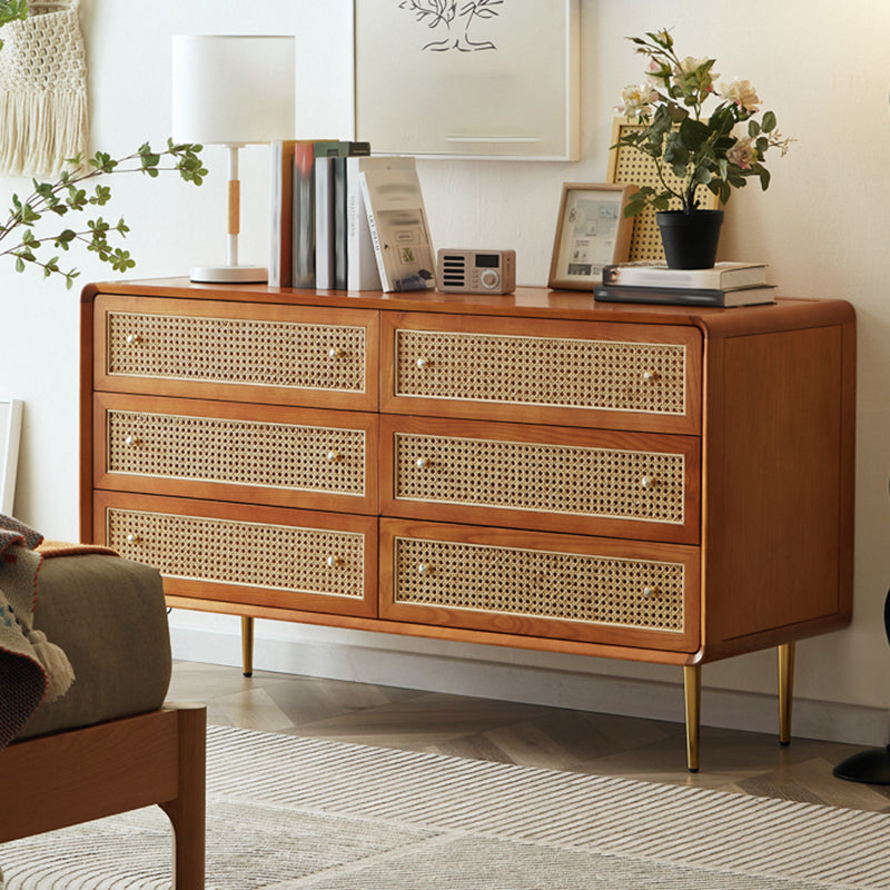Solid Wood Storage Chest Dresser Glam Storage Chest with Drawers