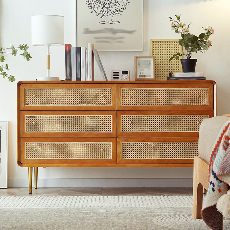 Solid Wood Storage Chest Dresser Glam Storage Chest with Drawers