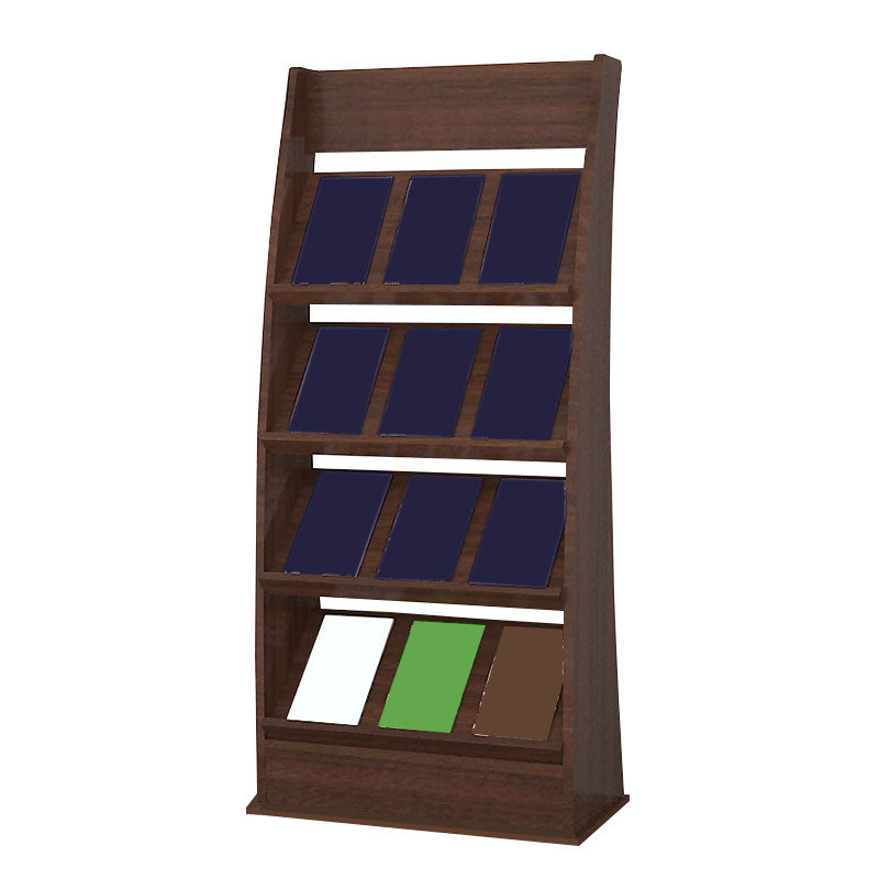 Contemporary Closed Back Bookcase Engineered Wood Vertical Bookshelf