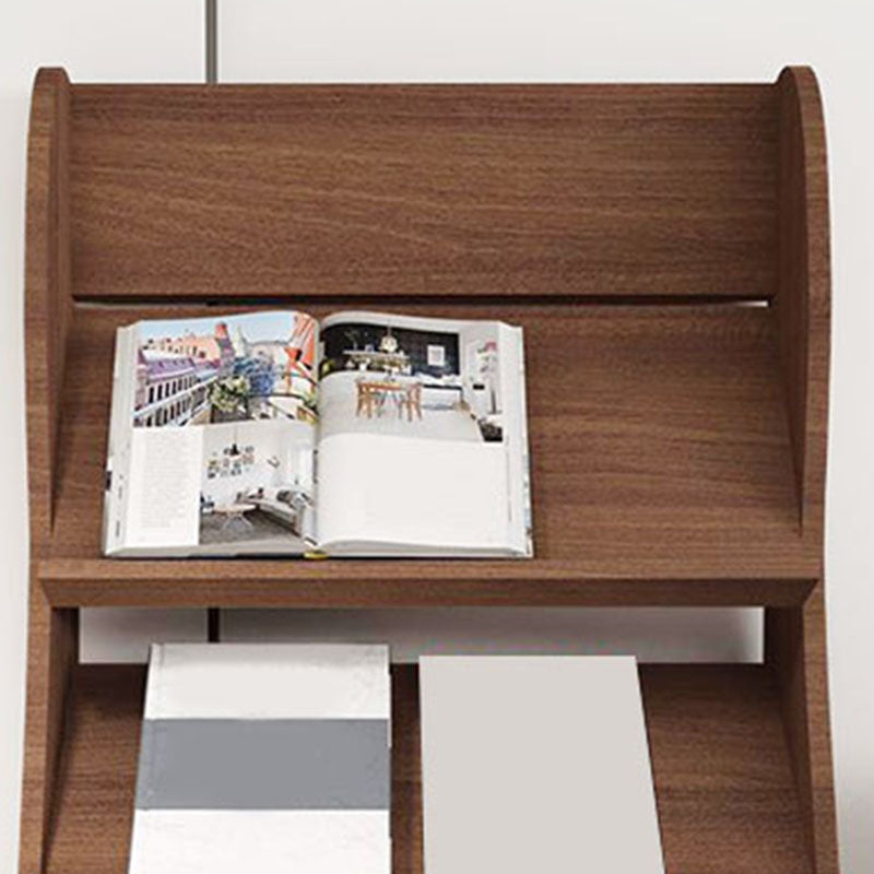 Contemporary Closed Back Bookcase Engineered Wood Vertical Bookshelf