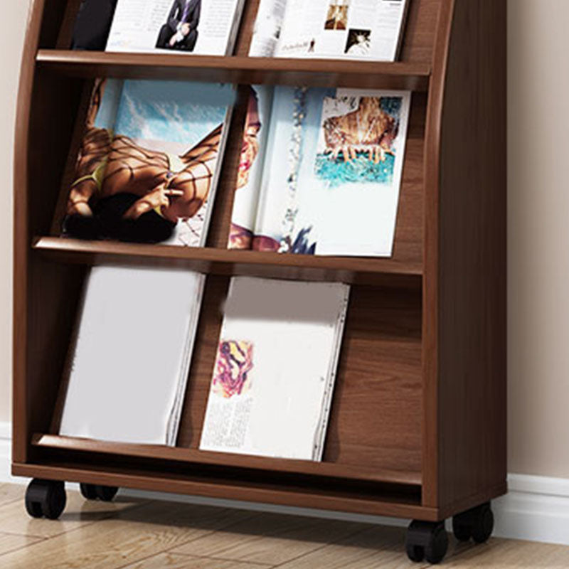 Contemporary Closed Back Bookcase Engineered Wood Vertical Bookshelf