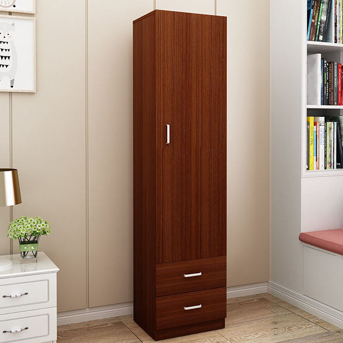 Contemporary Style Wardrobe Armoire Wood Non-Hanging Armoire with Door