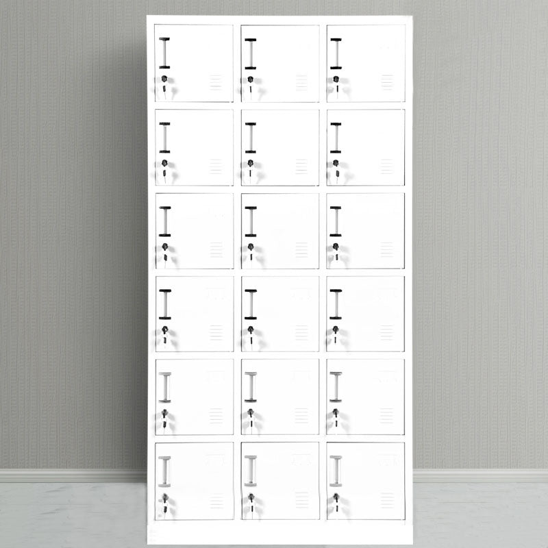 Contemporary Style Wardrobe Armoire Metal Non-Hanging Armoire with Locks