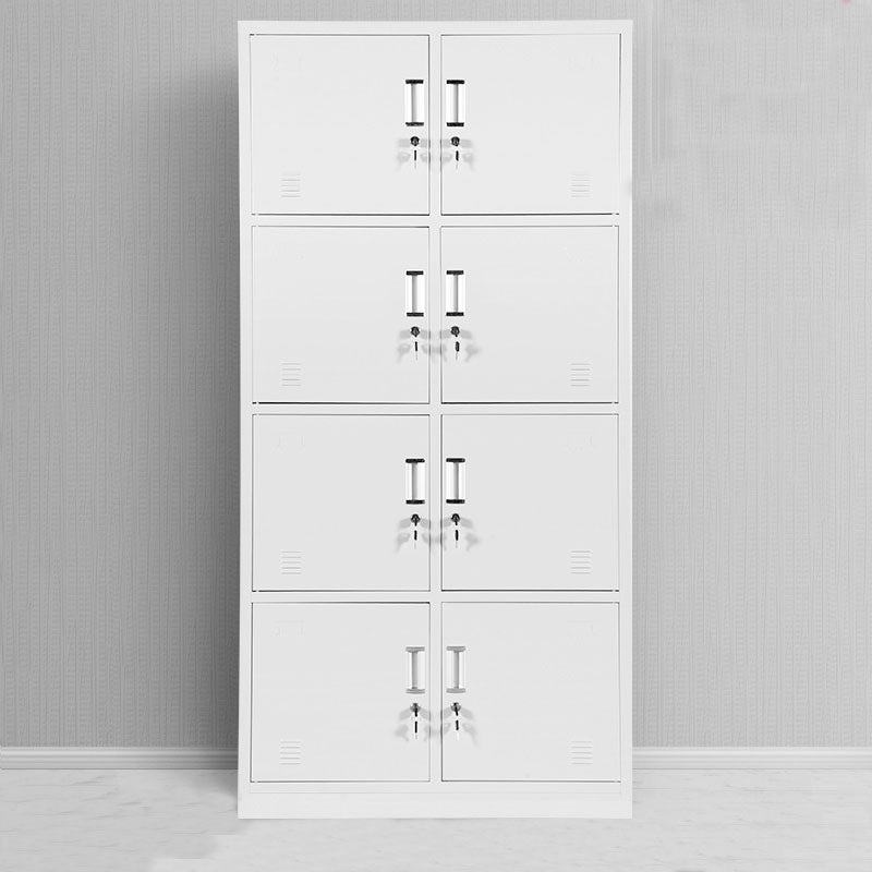Contemporary Style Wardrobe Armoire Metal Non-Hanging Armoire with Locks