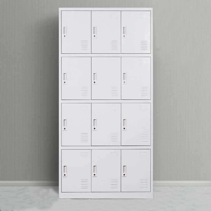 Contemporary Style Wardrobe Armoire Metal Non-Hanging Armoire with Locks