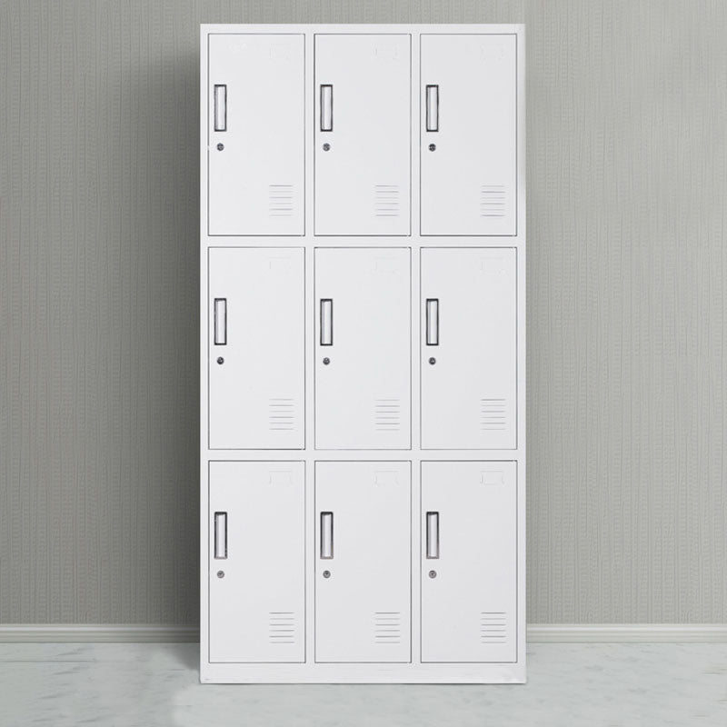 Contemporary Style Wardrobe Armoire Metal Non-Hanging Armoire with Locks