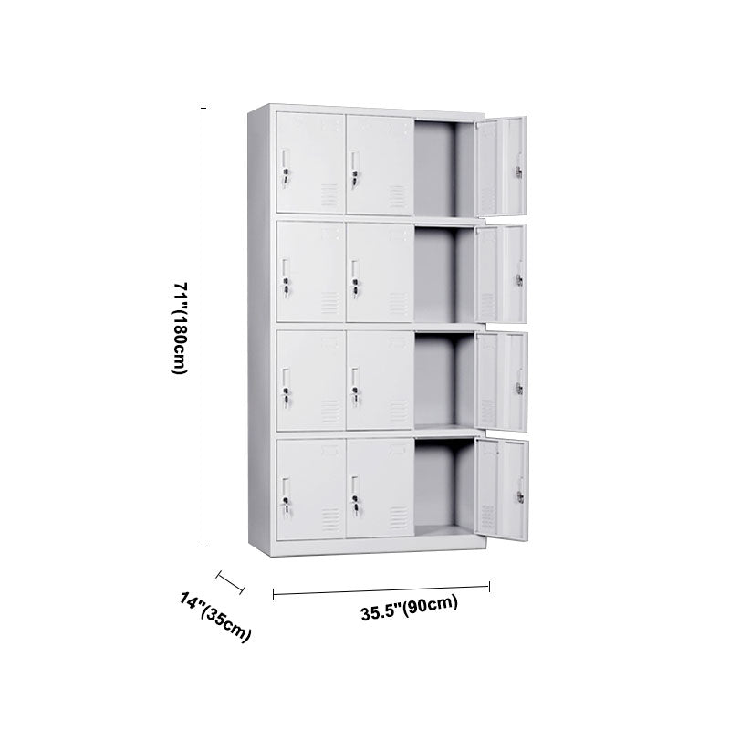 Contemporary Style Wardrobe Armoire Metal Non-Hanging Armoire with Locks