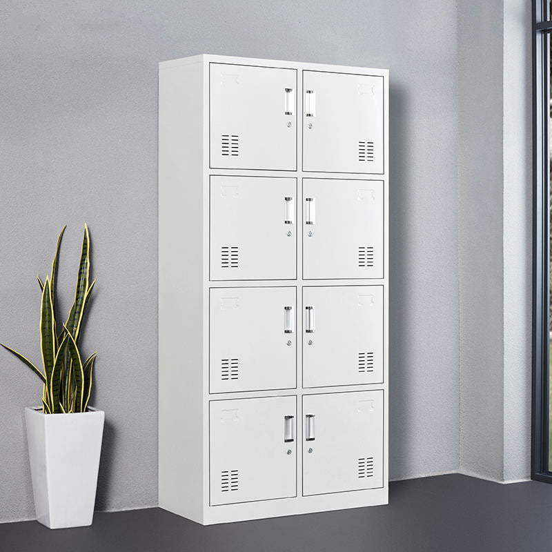 Contemporary Wardrobe Armoire Metal Non-Hanging Armoire with Lock