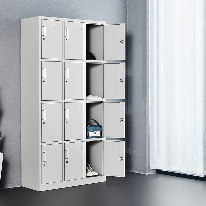 Contemporary Wardrobe Armoire Metal Non-Hanging Armoire with Lock