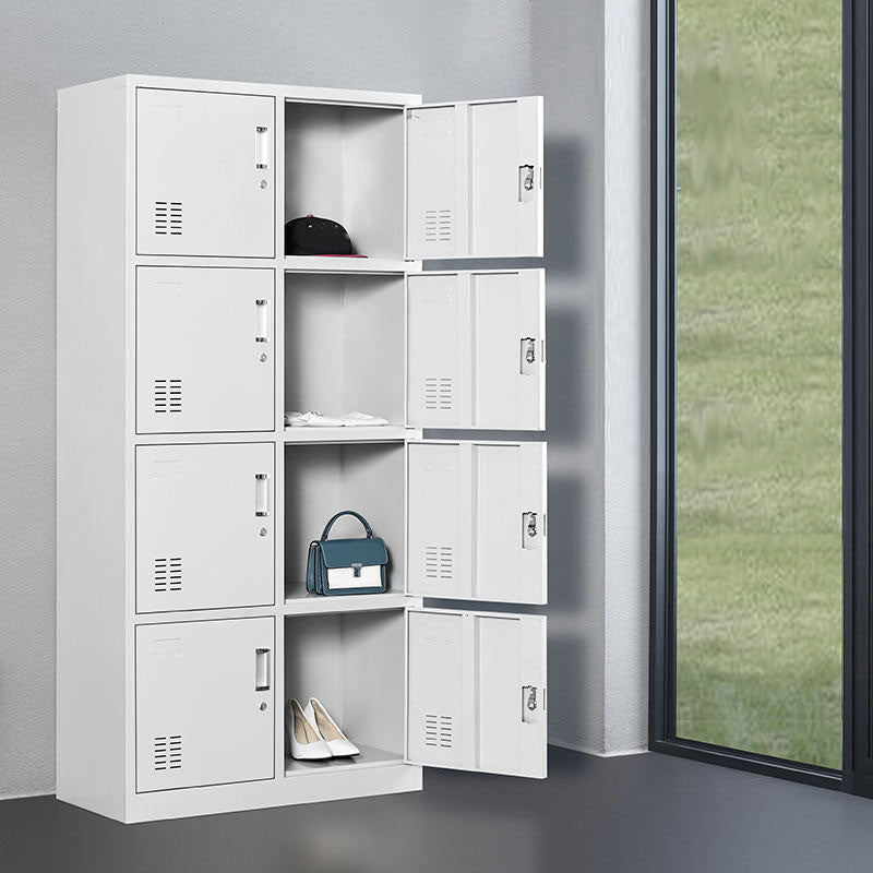 Contemporary Wardrobe Armoire Metal Non-Hanging Armoire with Lock