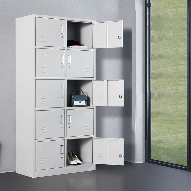 Contemporary Wardrobe Armoire Metal Non-Hanging Armoire with Lock