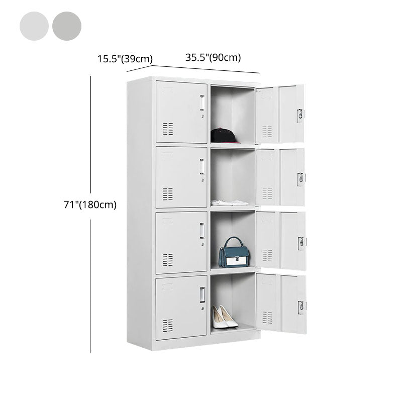 Contemporary Wardrobe Armoire Metal Non-Hanging Armoire with Lock