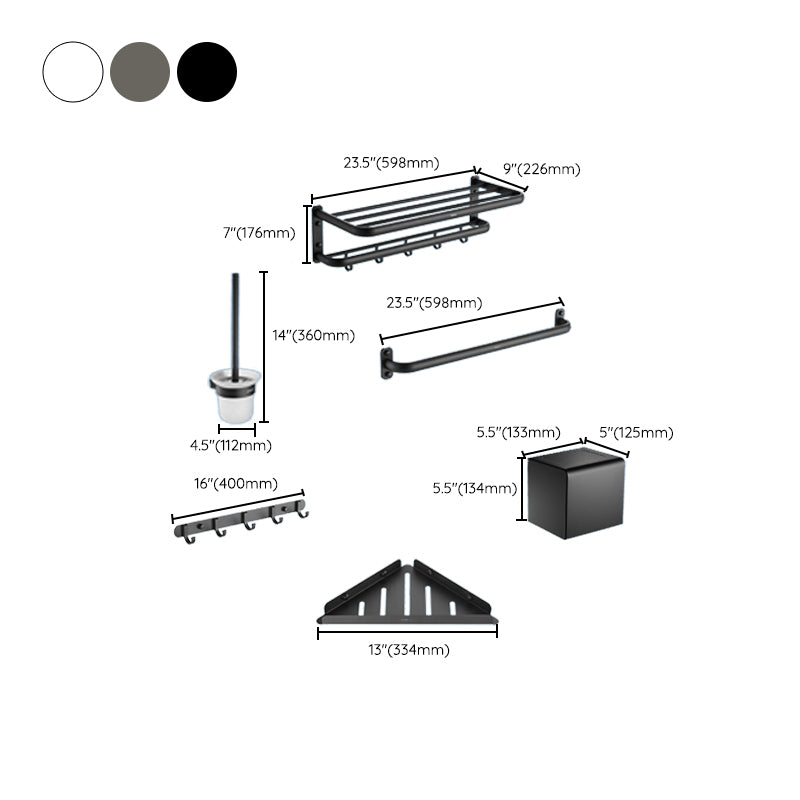 Modern Metal Bathroom Hardware Set 6-Piece Bathroom Accessory Kit