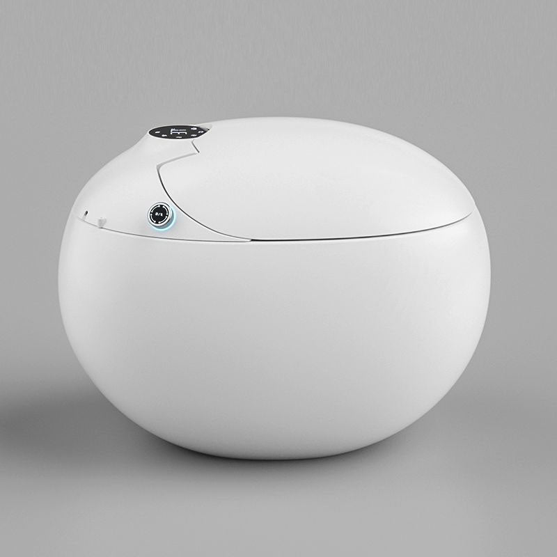 Contemporary White Round Ceramic Heated Seat Floor Mount Bidet