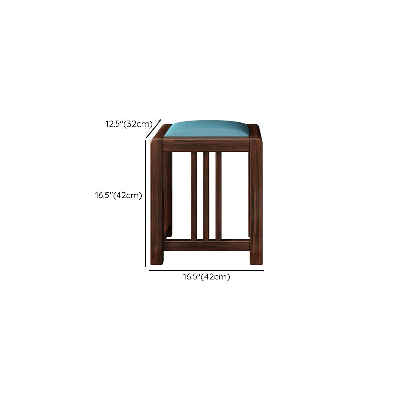 Traditional 4-Drawer Brown Solid Wood Dressing Table with Mirror Makeup Vanity Stool