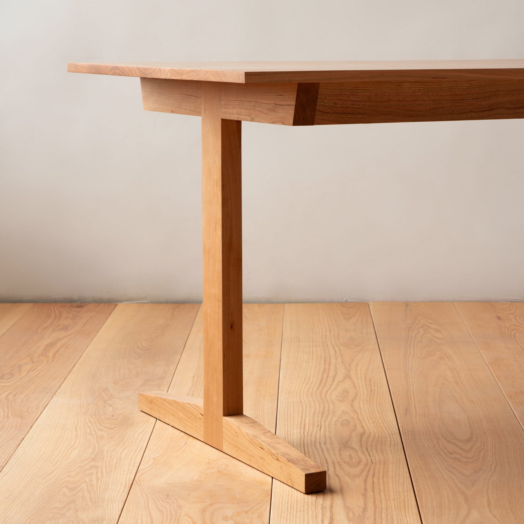 Modern Rectangle Wood Dining Table Cherry Wood Base for Dining Room