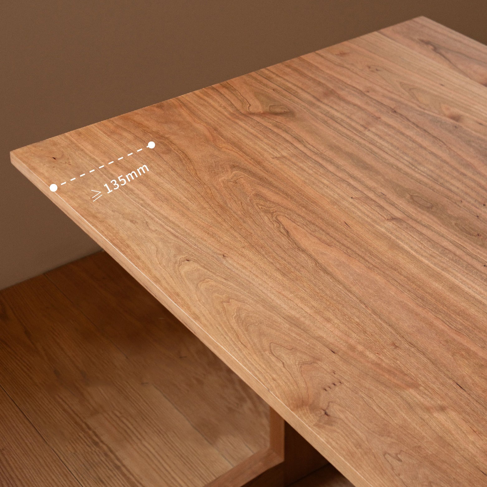 Modern Rectangle Wood Dining Table Cherry Wood Base for Dining Room