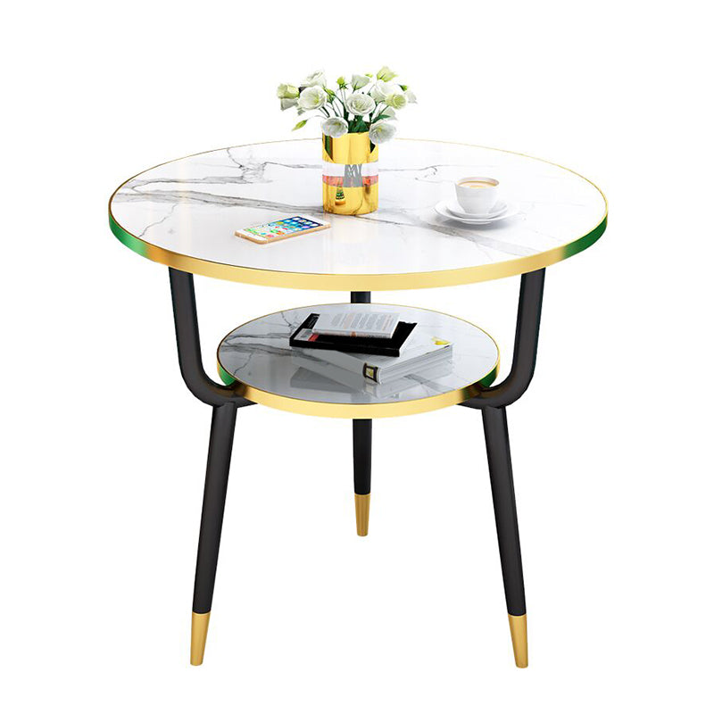Modern Stone Storable Dining Table Metal Base for Dining Room